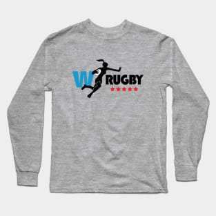 Womens Rugby - Dark Text Long Sleeve T-Shirt